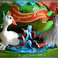 cake "Two cheerful goose"