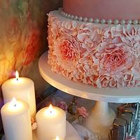 Pink and Ivory ruffle wedding