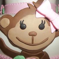 Cute Monkey Baby Shower Cake