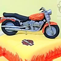 Harley Davidson Cake with edible gumpaste bike