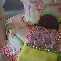 Flower castle cake