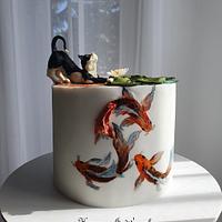 fish cake with cat