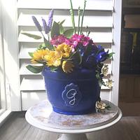 Flower pot cake for Gabrielle