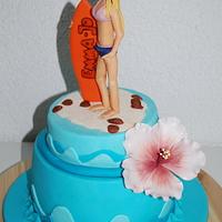 Surfing Birthday Cake