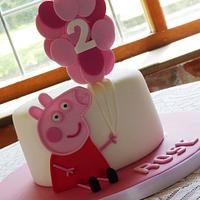 Peppa Pig balloons cake