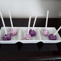 Lavender and white cake pops.