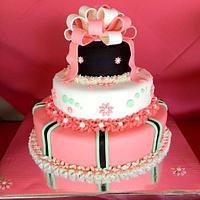 Coral Baby Shower cake