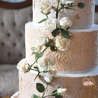 Climbing  Roses Wedding Cake