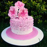 Cake with David Austin Rose Tutorial (Easy, quick and inexpensive, using 2 round cutters)