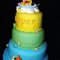 pooh and friends baby shower cake