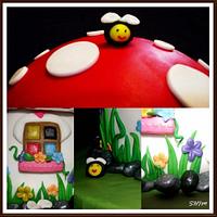 Mushroom House Cake