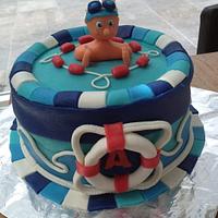 swimming Diploma cake