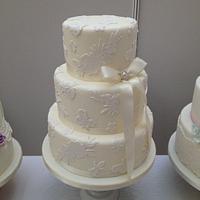 Lace Applique Wedding Cake