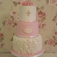 My first ruffle petal rose cake xx