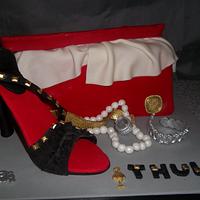 The red shoebox cake