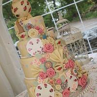 Vintage Tea Party Wedding Cake