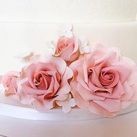 Roses and laces 5 tier Wedding Cake