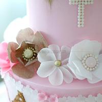 Glam Baptism Cake 