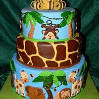Safari themed baby shower cake!