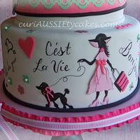 Paris theme 13th birthday cake