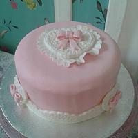 Vintage Lace & Hearts Cake