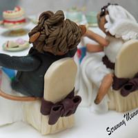 Lion and prairie dog afternoon tea wedding cake