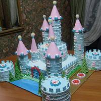 girl's fantacy castle cake