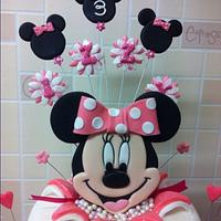 Minnie Mouse tiered birthday cake