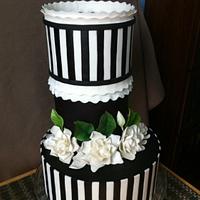 Vertical stripe wedding cake