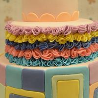 A three tiers cakes that I purposely made to enter the "Rainbow" theme competition :) 