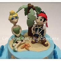 Jake and the Neverland Pirates and Tinkerbell Cake for a 2nd Birthday <3