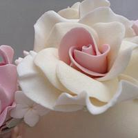Vintage rose wedding cake