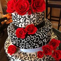 Sweet Sixteen with sugar red roses
