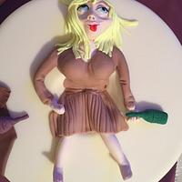 40th drunken lady cake 
