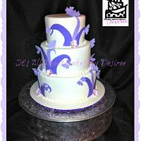 Purple Swirl Butterfly Wedding Cake