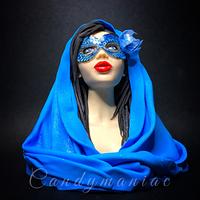 Lady in blue mask