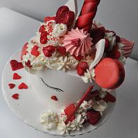 Valentine’s Unicorn cake