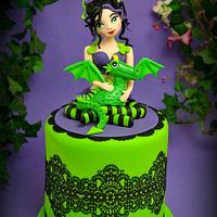 Fairy and Little Dragon Cake