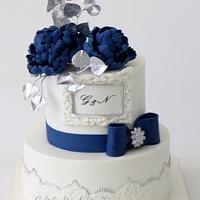 Blue Flowers Cake