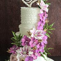 Sweet Crescendo- Purple cascade Wedding cake