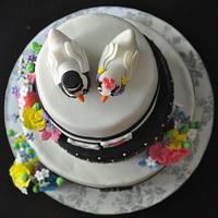 A Happy, Black & White Wedding Cake! :-)