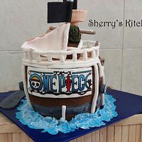 "One Piece" ship cake