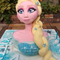 Elsa head and shoulders cake