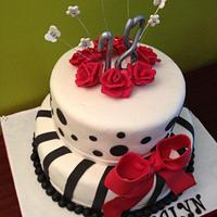 red ribbon cake