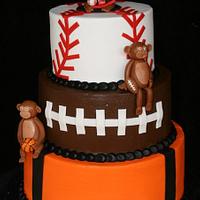 Sports themed Monkey cake