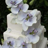 orchid wedding cake 