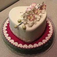 Cake with  orchids 