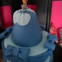 Two Tier Cinderella, Swags & Bows Birthday Cake