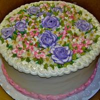 layer buttercream flower cake