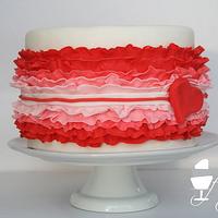 Valentine's Ruffle Cake